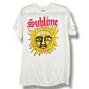 Sublime Sublime Sun Face Graphic T Shirt White Mens Size Medium Streetwear‎ Boho